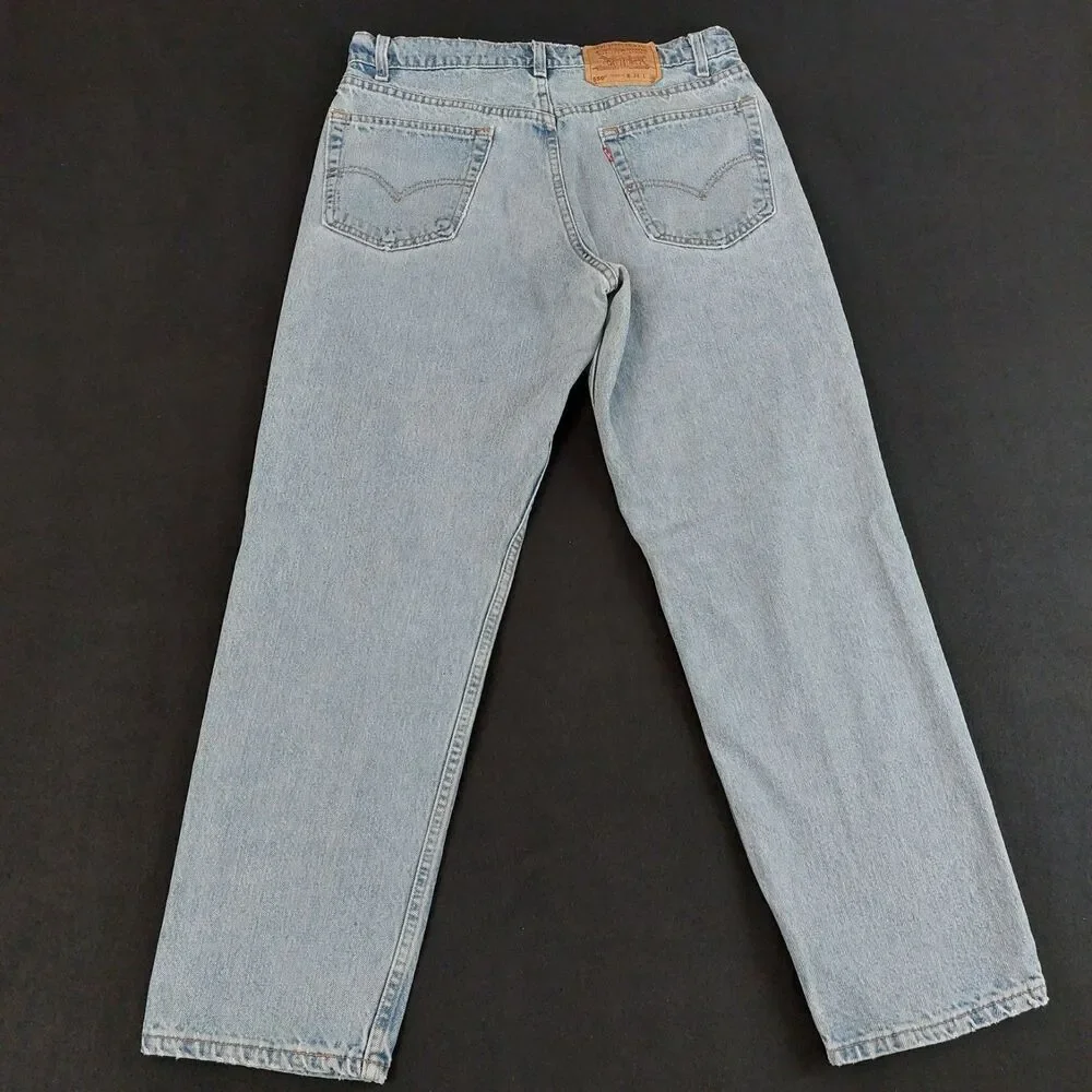 Vintage Levis 550 Relaxed Fit Jeans Men's 34x30 (33x29) Natural Fade 90's